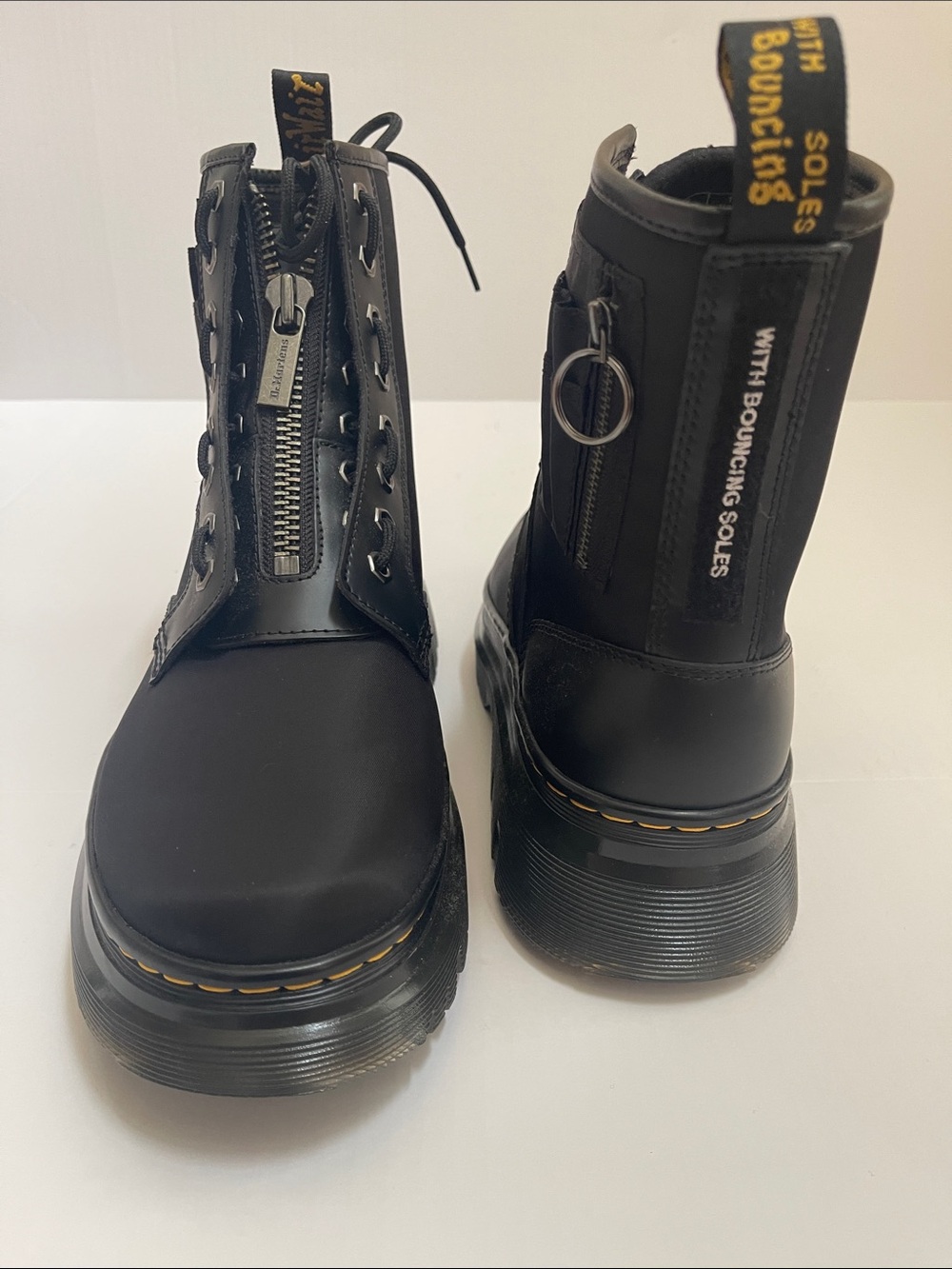 Dr. Martens Air Wair Black Zip Front Lace-Up Boots